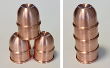 Preview: Becherspiel aus gedrehtem Kupfer mit einem matten Satin-Finish